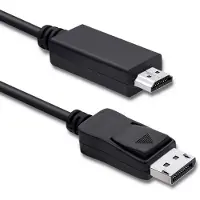 Qoltec 50437 Câble DisplayPort (0.16 m), Câble vidéo, Noir