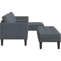 vidaXL Ensemble de canapés, 2 pièces, gris foncé, polyester