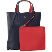 Lacoste sac à épaule Anna Vertical Shopping Bag Peacoat Salsa bleu