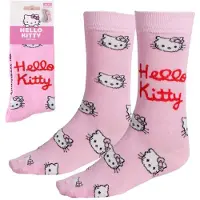 Cerdá Skarpetki Hello Kitty z twarzą, różowe, rozmiar 36-43, oficjalna licencja