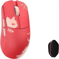 WLMouse Ying - Red Cat (Omron Optical) Wireless 8K Magnesium Mouse (Sans fil), Souris, Rouge