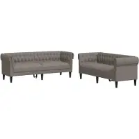 vidaXL Ensemble de canapés 2 pièces tissu taupe