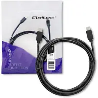 Qoltec Câble USB 2.0 type C mâle | USB 2.0 type C mâle | 2 m | Noir
