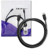 Qoltec Câble USB 3.1 type C mâle | USB 3.1 type C mâle | 2,5 m | Noir