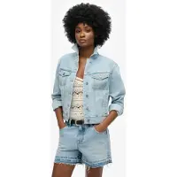 Superdry Embellished Denim Jacket Bleu S Femme