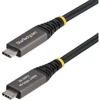 StarTech.com .com Câble USB4 Actif de 2m, 40 Gbps, 240 W PD, 8K 60 Hz/4K 240 Hz DP2.1 DP40, Gaine en TPE, Câble USB-C Compatible Thunderbolt 4 - Cordon USB-C Noir