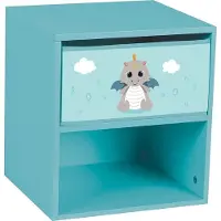 Fun House Table de Nuit LEON LE DRAGON - Fun House, Bleue 36 x 33 x 30 cm