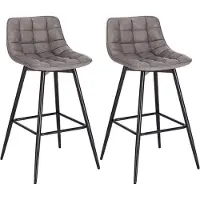 OEM Lot de 2 tabourets de bar industriels gris foncé aspect cuir