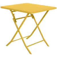 Hespéride Greensboro Table de jardin carrée pliante 2 personnes - Moutarde