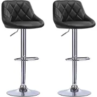 OEM Tabouret de bar ergonomique avec dossier, réglable en hauteur, noir, lot de 2