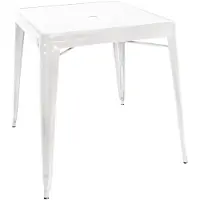 Bolero Table carrée Bistro en acier blanc 668 mm