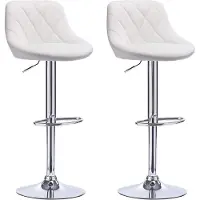 OEM Tabouret de bar ergonomique avec dossier, blanc, réglable en hauteur (60-82 cm)