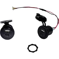 HP Autozubehör Dual USB+C Einbausteckdose, Adaptateur pour véhicule, Noir