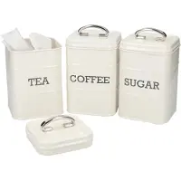 Kitchencraft Tea & Coffee & Sugar Food Container Beige