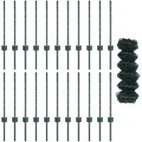 vidaXL Clôture en fil métallique avec poteaux, 25 x 0,6 m, en acier revêtu de PVC