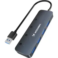 Wozinsky Hub USB-A WHS080YSS 4 x USB-A 3.0 avec interrupteurs individuels, aluminium, avec câble de 30 cm - gris