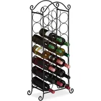 Relaxdays Casier à Vin, 21 Bouteilles, étagère Décorative Pour Cuisine, Cave Et Bar, Métal, Hlp 88 X 33 X 20 Cm, Noir -