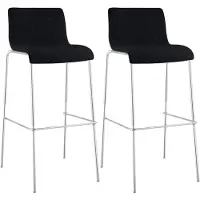 CLP lot de 2 tabourets de bar Hoover tissu 4 pieds piètement chromé