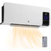 HOMCOM Radiateur soufflant mural chauffage céramique PTC - 1000 W / 2000 W oscillation minuterie avec télécommande blanc