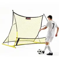 Vevor Filet de Rebond de Football 183x108,5 cm, Rebondisseur Foot 2 en 1, Équipement d'Entraînement pour Contrôle et Passe Adolescents Adultes, Poteaux en Fibre de Verre Renforcée et Structure en Fer