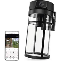 Emos GoSmart Venkovní otočná kamera IP-1300 LANTERN s WiFi a světlem, černá (2560 x 1440 Pixels), Caméra réseau, Noir