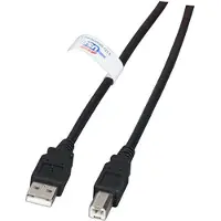 Efbe-Schott USB2.0 Anschlusskabel A-B, St.-St., 0.5m, schwarz, LSZH