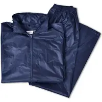 vidaXL Vêtements de pluie bleus pour hommes 2 pièces avec capuche taille L