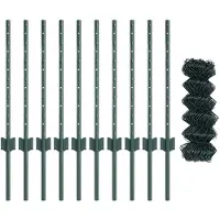 vidaXL Clôture en fil métallique avec poteaux, 10 x 0,6 m, acier revêtu de PVC