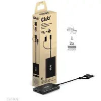 Club 3D Club3d CLUB3D Séparateur vidéo USB Type-C (avec adaptateur USB Type-A) vers double DisplayPort(4K60Hz)