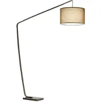 Perenz Lampadaire Arc Métal Marron Métallisé, Base Marbre, Design Moderne Avec Abat-Jour, Hauteur 215 Cm, Culot E27 Max 40W - , Luminaire Salon