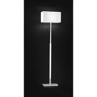 Perenz Lampadaire En Métal Finition Chrome Brossé Avec Abat-Jour En Tissu Blanc, Hauteur 160 Cm, Douille E27, Design Moderne - Marque , Italie.