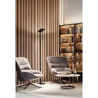 Perenz Lampadaire Led Quadra Noir En Métal H.180 Cm