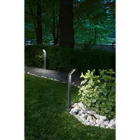 Perenz Borne Lumineuse Led 12W Pour Jardin, Ip65, 1050 Lm, H. 60 Cm, 3000K, Aluminium Peint, Gris Clair -