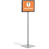 Durable Panneau d'affichage Info Stand Basic, format A3 vertical & horizontal, lisible des deux côtés, 2 cadres d'information DURAFRAME MAGNETIC, kit de montage inclus, métal