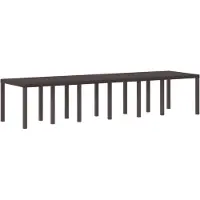 vidaXL Table de jardin marron 350 x 100 x 74 cm en polyrotin