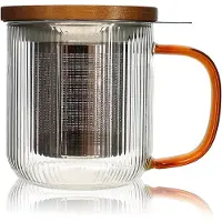 Ogo living Tisanière En Verre Et Anse Ambre 300ml