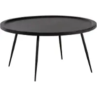 Wohnling Table basse résidentielle table de salon bois massif 75 cm table canapé ronde |