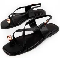Montevita Flache Sandal Mirea6 Schwarz