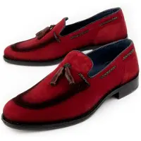 Purapiel (Rouge, 44) Mocassins En Cuir Pour Hommes. Moretto2 102777