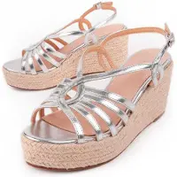 Montevita (Argent, 38) Sandales Compensées Pour Femmes. Salia6 102973