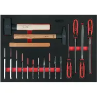Ks Tools Jeu de limes, burins et marteaux, 18 pièces en 1/1 système - 711.1018