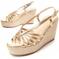 Montevita (Doré, 40) Sandale Compensée Espadrille Pour Femme. Wesparto5 88501