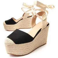 Montevita (Black, 40) Espadrilles Compensées Pour Femmes Spartsum20 90004
