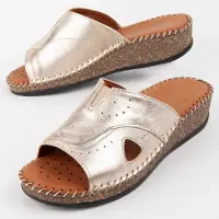 Purapiel (Doré, 40) Sandales En Cuir Pour Femmes. Leida3