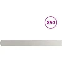 vidaXL Bordure de jardin, 50 pièces, 10 x 103 cm, acier inoxydable, argenté