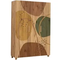 Dmora Nella - Armoire 3 Portes, 120x48 cm Chêne Brun, Porte-Manteaux