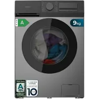 Cecotec Lave-linge frontal Bolero DressCode 9450, capacité de 9 kg, technologie Inverter, couleur acier, 1400 tours/minute, 16 programmes, -10%