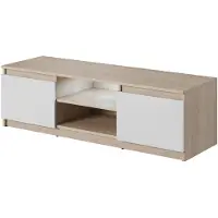 MINIO go for it MINIO TV meuble DIDI, 120 cm, éclairage LED, chêne Sonoma / blanc