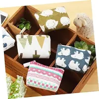 Markenlos 4 petits sacs en toile à fermeture éclair, de style rétro. Idéaux pour ranger de petits objets, pratiques à porter lors des courses et au travail, dans un style champêtre