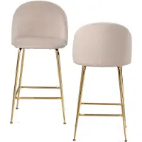 Wohnling Salon ensemble de 2 tabourets de bar comprenant tabouret de bar beige tabouret tresstool tabouret 110 kg tissu |